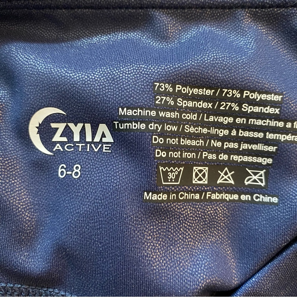 Zyia Active Navy Blue Metallic Light n Tight Hi-Rise 7/8 Leggings Size 6/8 - Picture 9 of 9